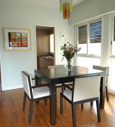 Dining room painted light green